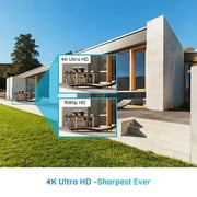 Reolink 8MP 8CH NVR Dome PoE Camera System Security Smart Home Detect 2TB HDD 24/7-Record 4Pcs 800D4