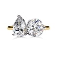 thumbnail image 2 of AFFY Toi Et Moi Ring for Women Pear and Round Cut Lab Created Moissanite Double Stone Engagement Rings Jewelry Gift for Her In 10K Solid Yellow Gold Size-4, 2 of 6