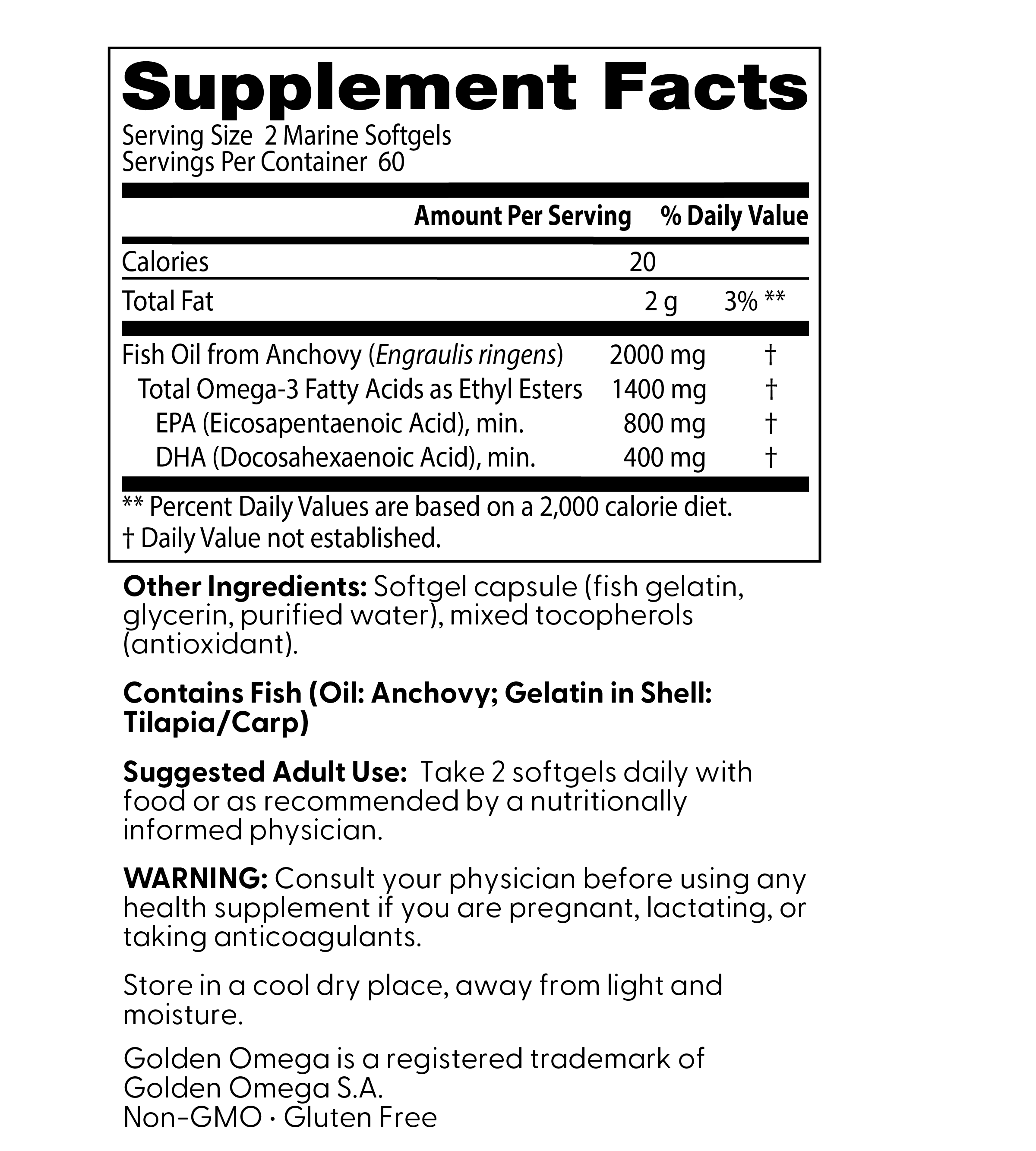 Doctor's Best Purified & Clear Omega 3 Fish Oil with GoldenOmega, Supports Heart, Eye, Brain, & Joint Health, Non-GMO, Gluten Free 120 Marine Softgels