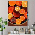 thumbnail image 4 of Orange Slice Circular Textured Canvas Print, Wall Decor for Living Room Kitchen Dining Room Bedroom Office Cafe, 4 of 8