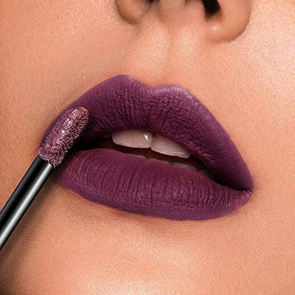 Dark Plum Lipstick Matte - Deep Purple Liquid Lipstick Smudgeproof for  Halloween & Cosplay, 24 Hour Long Lasting Lipstick Kissproof, Vegan &  Cruelty