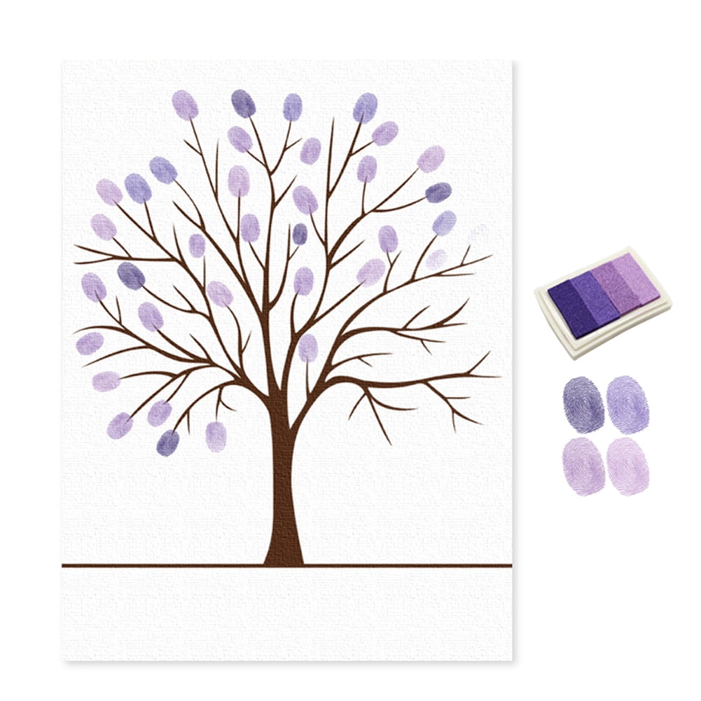 Thumbprint Fingerprint Painting Wedding Trees Signature Guest Book Party Decor 