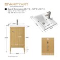 thumbnail image 4 of Vanity Art 20" Bathroom Vanity Cabinet with Ceramic Undermount Sink, Freestanding Storage Cabinet with Ceramic Top, and Removable Shelve, 4 of 6