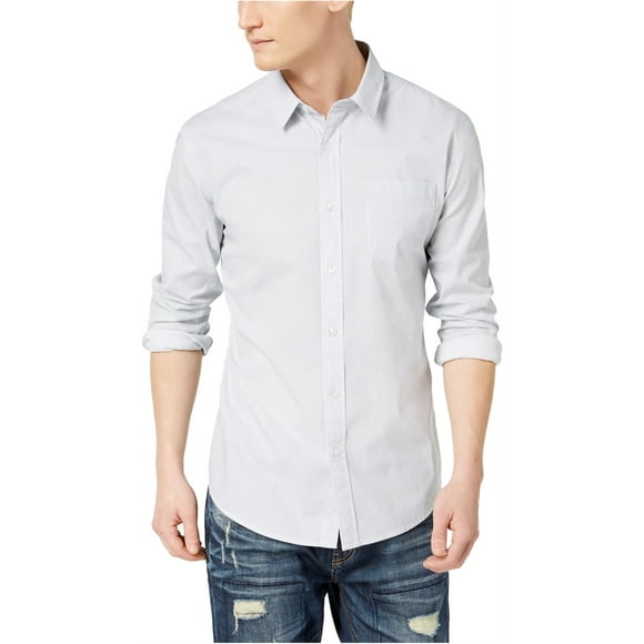 American Rag Mens Graphic Print Button Up Shirt, White, XXX-Large