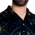 thumbnail image 5 of Cancer Constellation Men's Button Down Casual Hawaiian Print Short Sleeve Summer Beach Shirt, 5 of 6