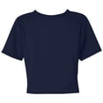 thumbnail image 5 of Rhuody Summer Tops For Womens Spring Short Sleeve Tee Solid Color Blouse Round Neck Cropped T Shirt Retro Wear Navy S, 5 of 5