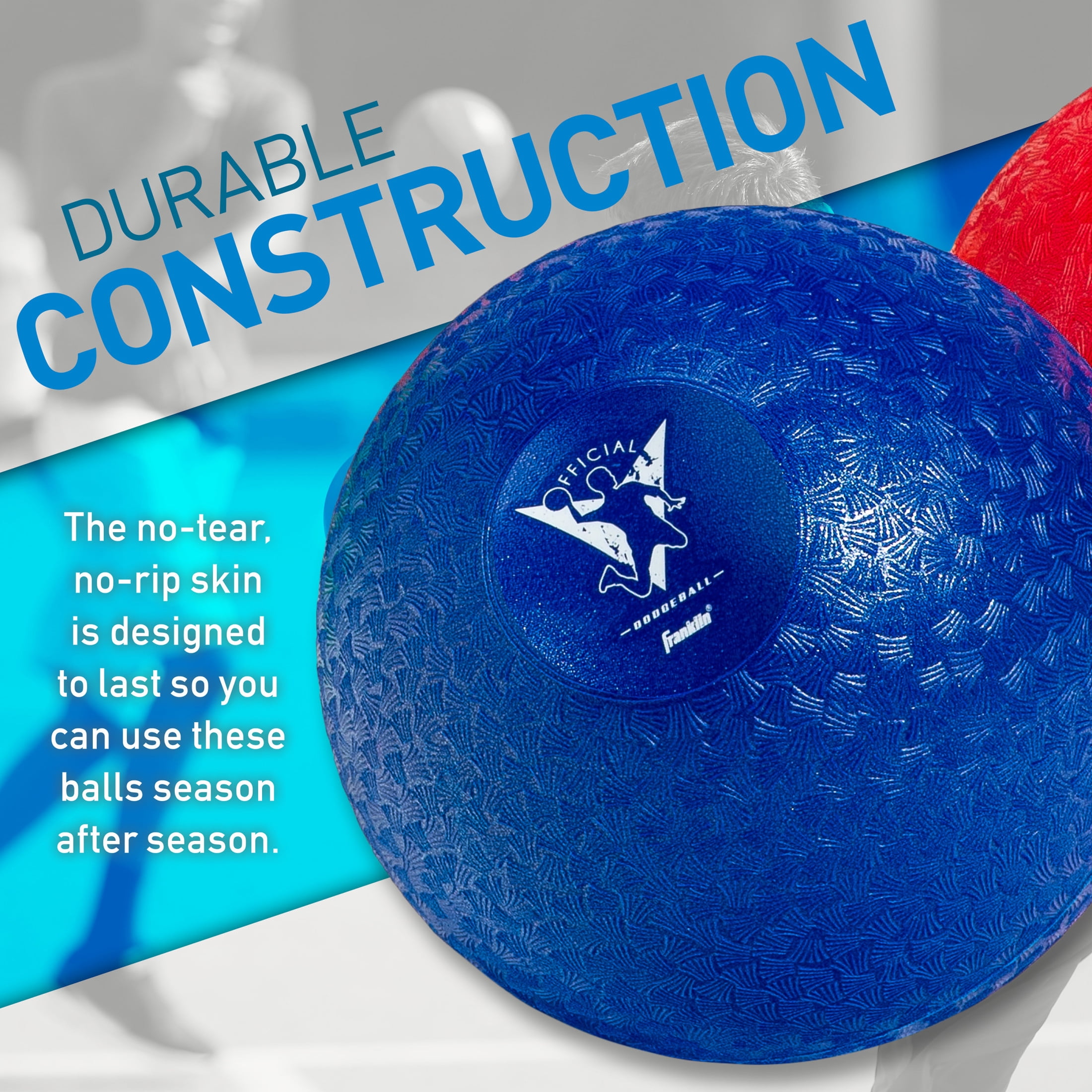 Franklin Sports Kids Dodgeballs - 6 Pack of 7 inches Inflatable Playground Balls for Kickball, Dodgeball and More - Soft Cover - Pump and Carry Bag Included