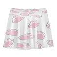thumbnail image 2 of Girls' Skorts Elastic Waist Skorts with Inner Shorts Athletic Workout Shorts Skirts Pink Bunny Footprints Large, 2 of 9