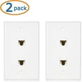 thumbnail image 2 of Cable Matters 2-Pack 2-Port Keystone Jack Wall Plate with Cat6 RJ45 Insert, Cat6 Ethernet Wall Plate in White, 2 of 5