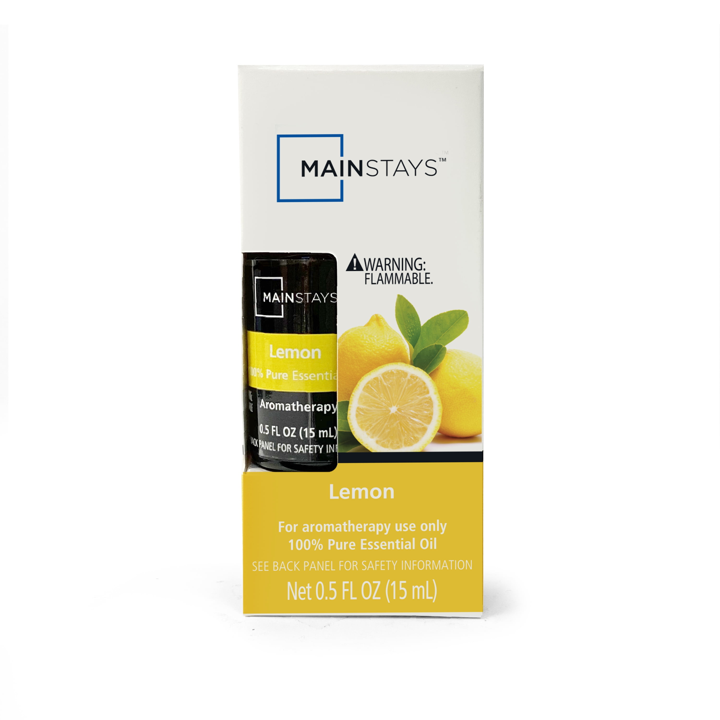 Mainstays, Lemon 100 Pure Essential Oil, 0.5 fl oz Amber Glass Bottle