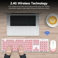 thumbnail image 2 of T-WOLF TF770 Clavier et Souris Sans Fil 2.4G Combo, Touches Rondes Rétro Punk 104 Touches, Sensation de Saisie Type Ordinateur Portable, Design Silencieux et Confortable, Grand Compatibilité, Rose (Piles Non Incluses), 2 of 6