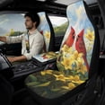 thumbnail image 2 of Xoenoiee Cardinal Lily Flower Print 5 Pack Car Seat Cover Full Set with Leather Armrest Cover Pad Seat Belt Covers, Universal Soft Auto Interior Accessories Protector for Women Men, 2 of 7