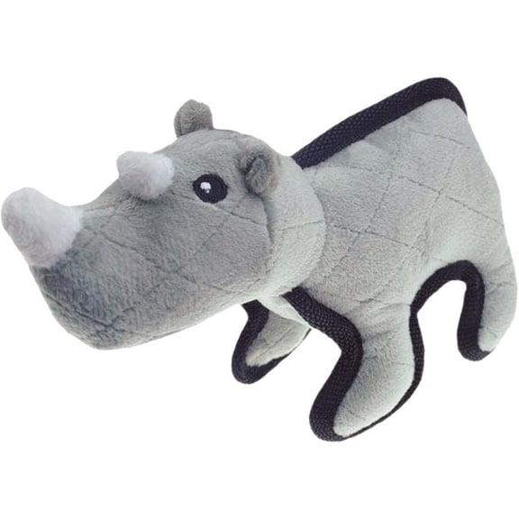 Boss Pet Products Tuffimals Large Rhino Rubber Dog Toy - Chewable, Tough - Multicolor