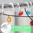 thumbnail image 6 of Christmas Cat Shower Curtain, Merry Christmas Shower Curtains for Bathroom, Cute Winter Farmhouse Holiday New Year Bathroom Home Decor, Waterproof Fabric with Hooks 72x72 Inch, 6 of 6