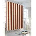 thumbnail image 5 of Burnt Orange Stripe Waterproof Fabric Shower Curtain, Farmhouse Striped Abstract Art Shower Curtain for Bathroom Curtains Bathtubs Hotel Washable Shower Curtains with 12 Hooks Standard 60x72, 5 of 6