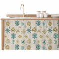 thumbnail image 2 of Teal Yellow Snowflake Christmas Cabinet Curtain 32"Wx55"L,Dustproof Pantry Door Curtain W/ Self Adhesive Tape,Xmas Snowflake Rustic Tall Storage Cover Privacy Drape for Bathroom Kitchen Laundry Room, 2 of 9