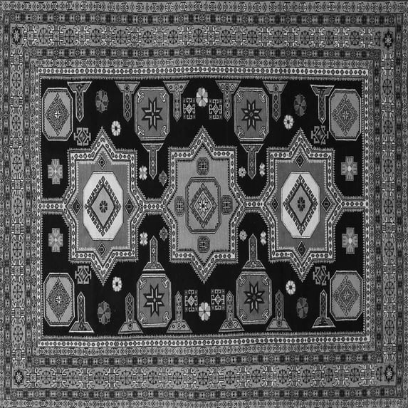 Ahgly Company Indoor Square Persian Gray Traditional Area Rugs, 6' Square