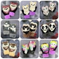 thumbnail image 2 of Guantes de invierno Jumpingount de Poliéster con animales de dibujos animados Búho marrón claro, 2 of 6