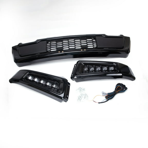 Steel Black Front Bumper Assembly w/LED Raptor Style for 2015-2017 Ford F150