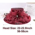 thumbnail image 4 of Organza Fascinator Hat - Women's Wide Brim Church Bridal Tea Party Wedding Hat, 4 of 4