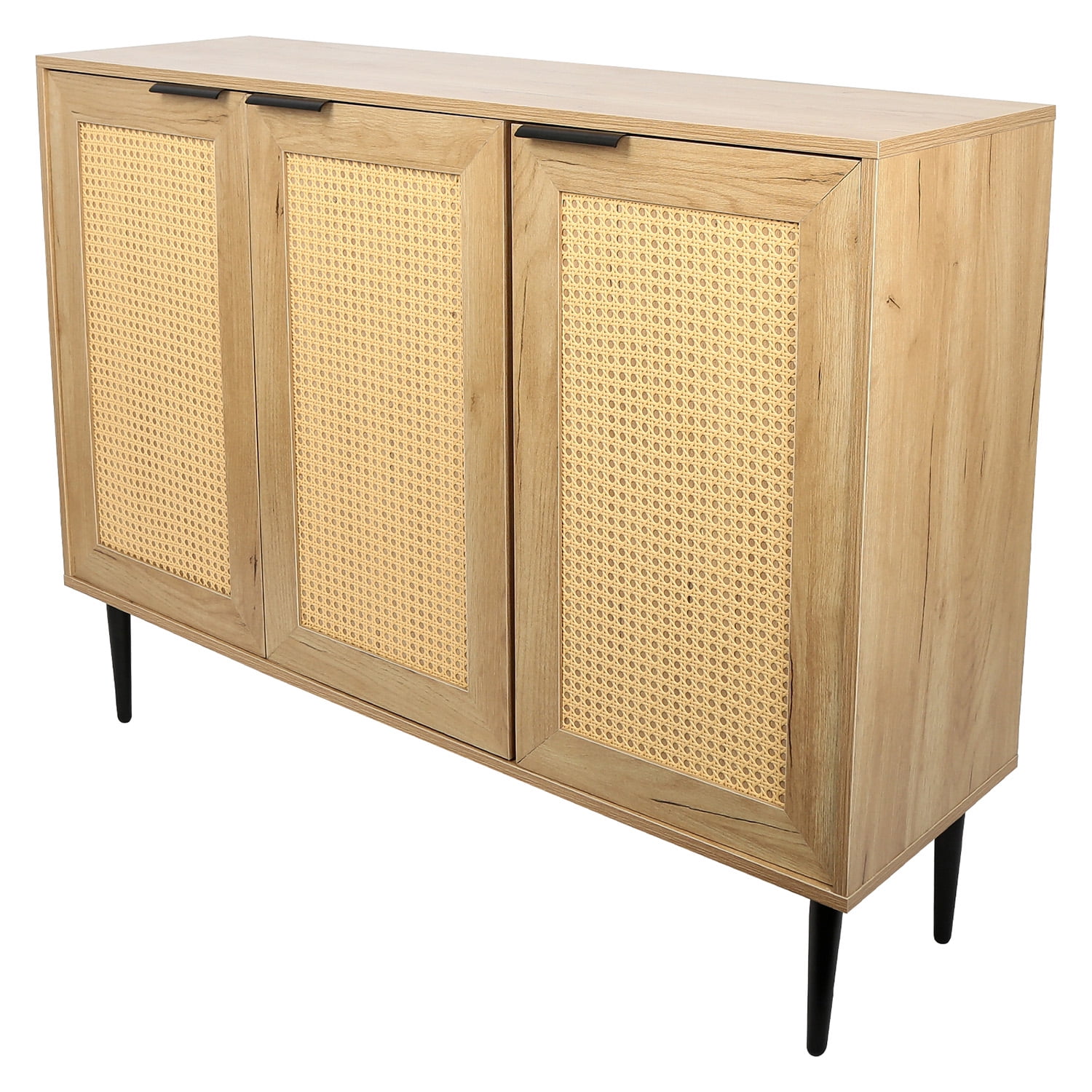 Kadyn 47.24" Wide Kitchen Buffet Storage Cabinet with 3 Rattan Doors, Sideboard Buffet Cabinet for Bedroom Living Room with 3-Tier Shelving, Natural Kadyn 47.24" Wide Kitchen Buffet Storage Cabinet with 3 Rattan Doors, Sideboard Buffet Cabinet for Bedroom Living Room with 3-Tier Shelving, Natural
