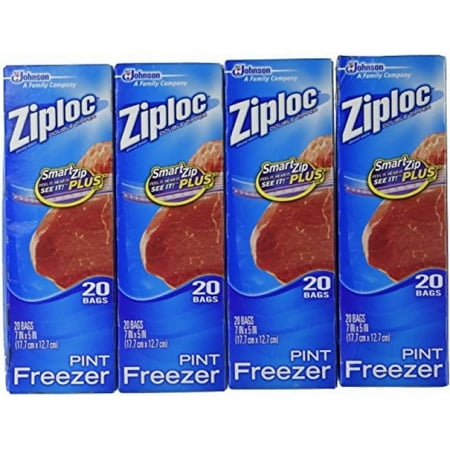 Ziploc Freezer Pint Bags, 80 Ct
