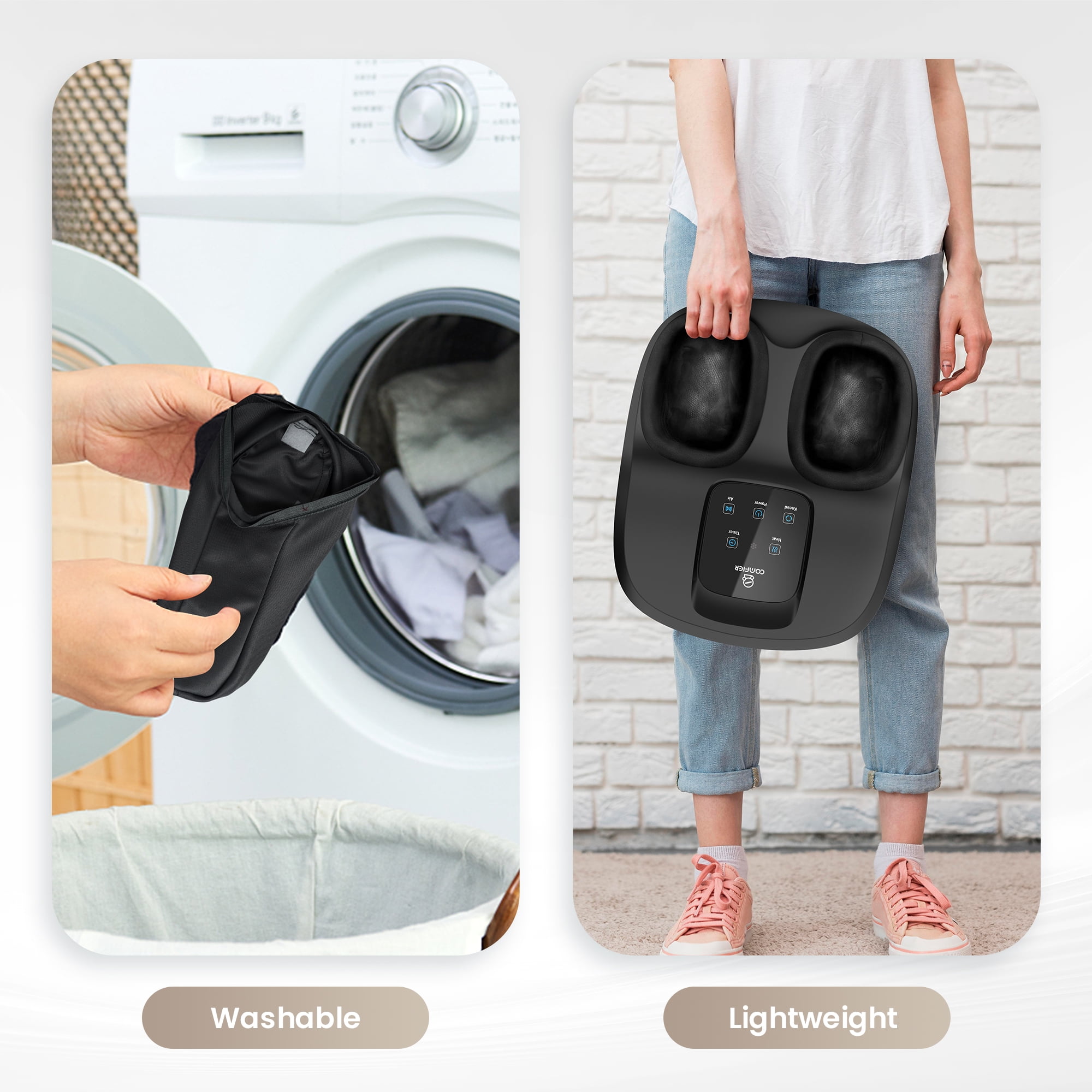 Comfier Foot Massager Machine with Heat, Shiatsu Foot Massager for Blood Circulation up to size 13, Gifts