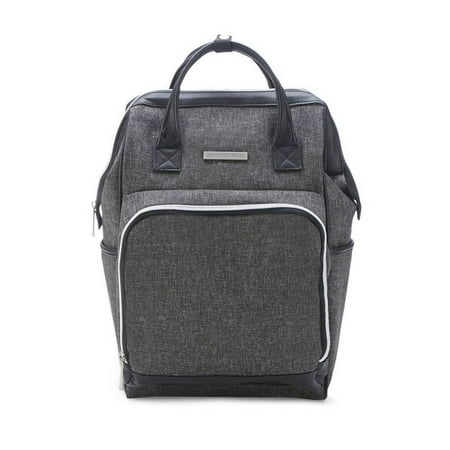 NoJo Bananafish Midi Backpack Diaper Bag, Black and Gray