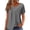 Gray, variant on Women's Textured Jacquard Gathered Round Neck Loose Fit Casual Short Sleeve Shirts for Women, Soft Stretchy Summer Blouse Tshirts for Women