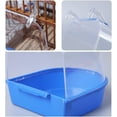 thumbnail image 5 of Jaula colgante para baño de pájaros, accesorios para jaula de limpieza de mascotas, caja de plástico, baño de loros para ducha de mascotas, bañera para pájaros (azul), 5 of 5