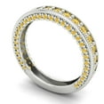 thumbnail image 2 of 1.44 ctw Wedding Band for Women - 18K White Gold Natural Citrine Stackable Eternity Ring, 2 of 6