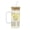 White, variant on Queroig Square Glass Tumbler with Handle And Lid 380ml Transparent Coffee Cup Portable Tea Milk Jar for Hot Cold Drinks