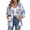 Blue,#003, variant on Fall For Women Shacket Jacket Plaid Long Sleeve Button Down Shirt Coat Tops,L
