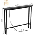 thumbnail image 3 of 39" Console Table with Power Outlet, 5.9" Narrow Sofa Table, Black | Entryway Table with Charging Station & 4.9 Ft Extension Cord & Adjustable Feet, behind Couch Table for Living Room, Hallway, 3 of 7