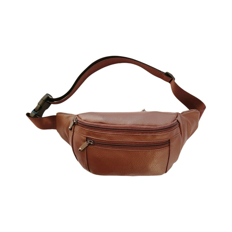 SDJMa PU Leather Slim Waist Pack for Men Women, Vintage Fanny Pack