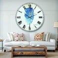 thumbnail image 3 of Designart 'Blue Damask Feather' Farmhouse Wall Clock, 3 of 5