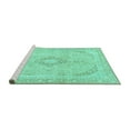 thumbnail image 2 of Ahgly Company Machine Washable Indoor Rectangle Abstract Turquoise Blue Modern Area Rugs, 2' x 3', 2 of 4
