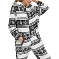 thumbnail image 5 of Women's Christmas Hoodie One-piece Pajamas Fleece Women's Fawn Snowflake Printed One Piece, 5 of 7