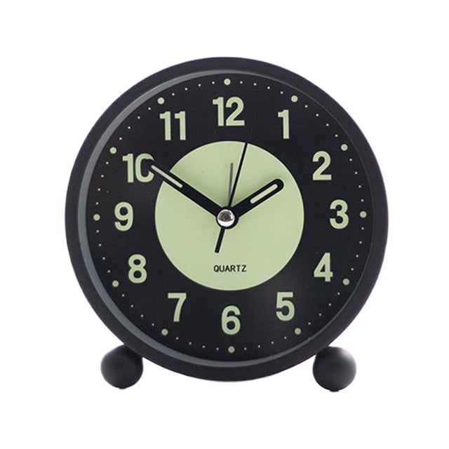 Matsuzay Reloj de noche silencioso que brilla en la oscuridad y alarma silenciosa. Reloj despertador silencioso que brilla en la oscuridad y Decoración del hogar A