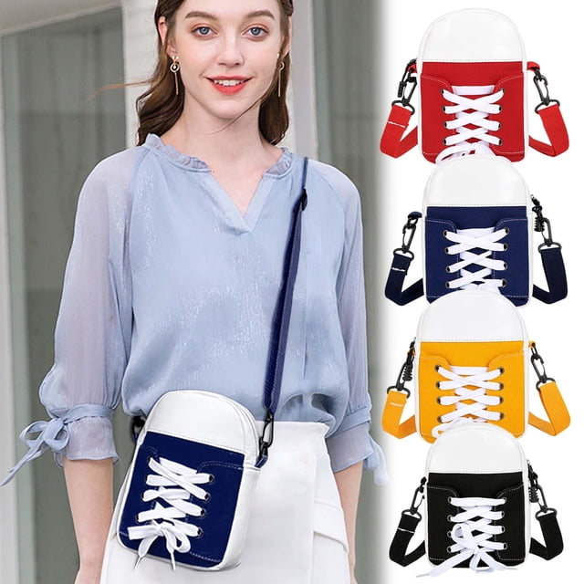 Bolso bandolera hecho a mano - Bolso en forma de zapato con correa ajustable, lona y cuero, regalo divertido para mujeres