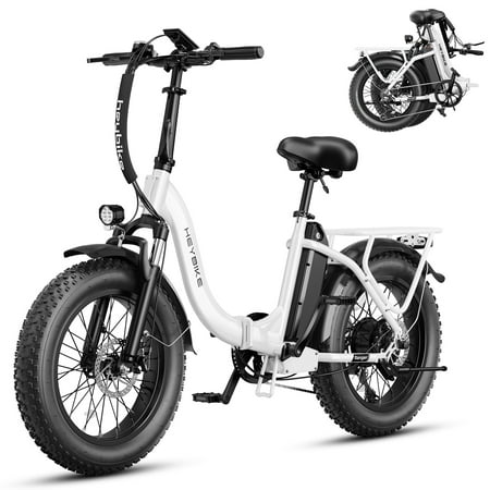 Heybike Ranger 2.0 Electric Bike for Adults, 750W Foldable Ebike with 600Wh Removable Battery, 20" Fat Tire Electric Bicycle with Shimano 7-Speed, Front Suspension