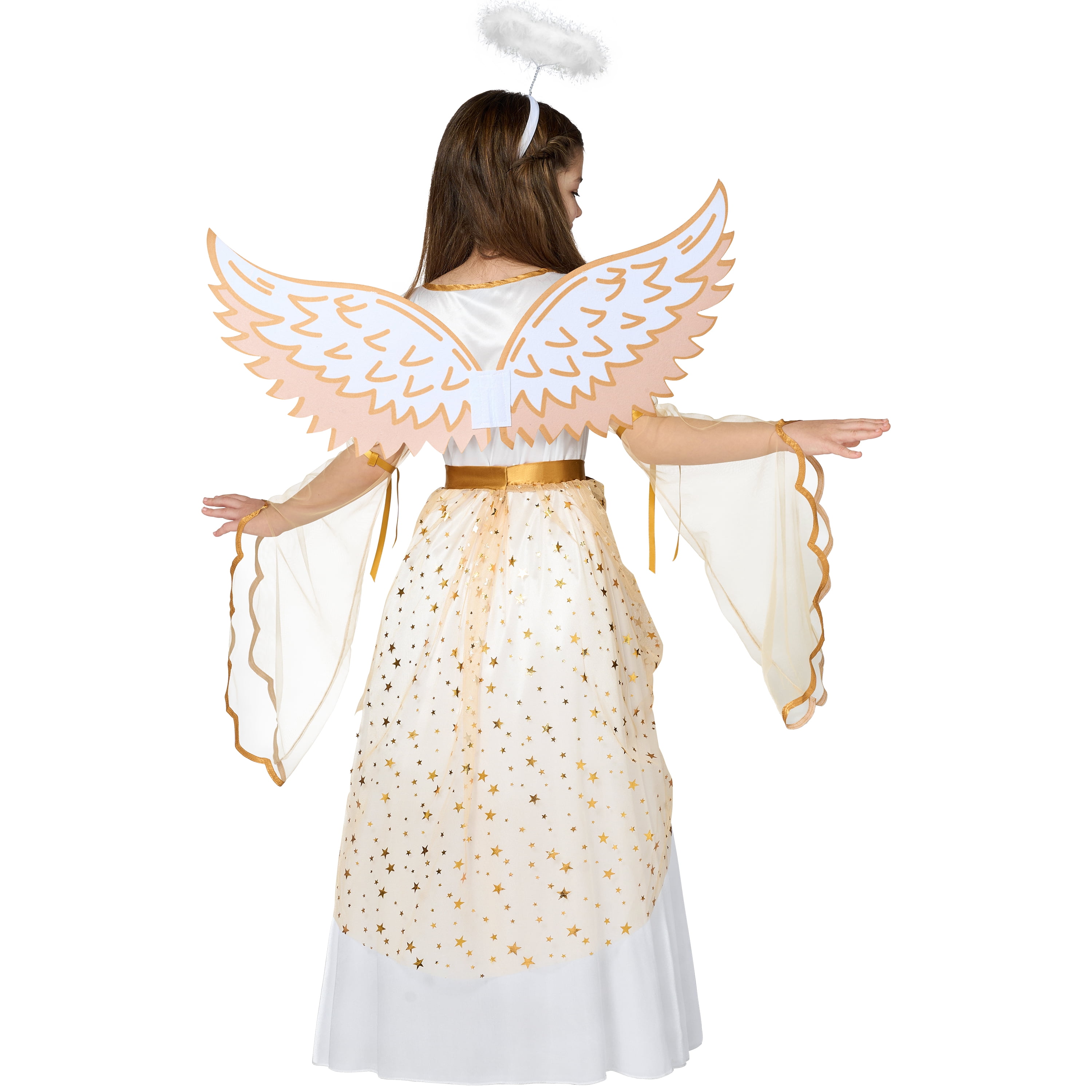 Joyfy Angel Costume for Kids, Angel Black Dress With Wing Headband