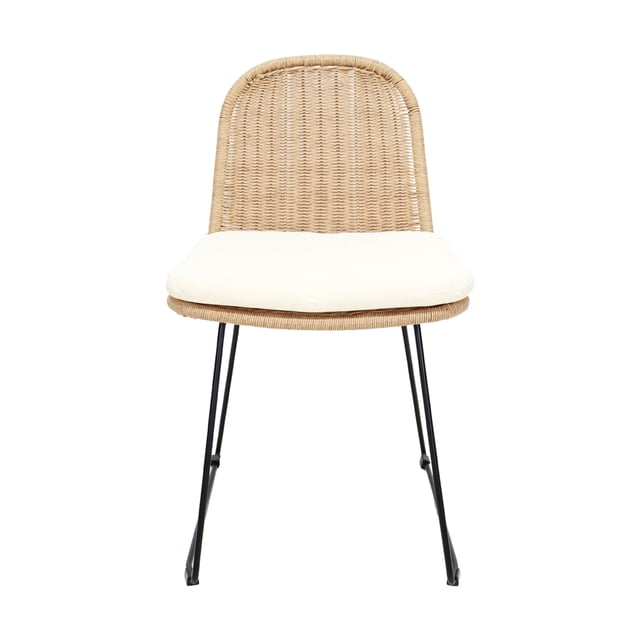 Silla de Exterior Mundo In Guyana Jardin Patio o Terraza, Acero y Rattan, 43x52x104cm
