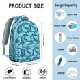 thumbnail image 3 of Vintage Retro Shark Student Backpack Durable Waterproof Composite Oxford Cloth with Nautical Sea Life Artwork, Breathable Padding, Adjustable Straps for School and Daily Use, 3 of 4