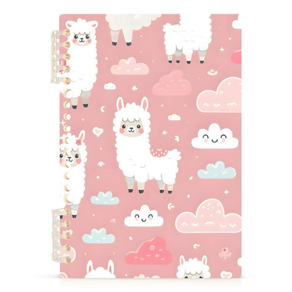 Funny Llama and Clouds Spiral Journal Notebook College Ruled Notebook 8.3" x 5.7" A5 Lined Thick Paper Page