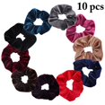 thumbnail image 2 of 10PCS Girls Velvet Scrunchie Elastic Solid Color Bobble Scrunchy Ponytail Holder, 2 of 10