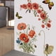 thumbnail image 2 of Adhesivos de pared de PVC con forma de amapola roja y mariposa, 72 x 59 cm, 2 of 3