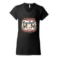 thumbnail image 3 of Baseball Mom Jaguar Print Sports Womenâ€™s Standard V-Neck Tee, Black, Medium, 3 of 5