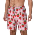 thumbnail image 2 of Uemuo Hand Drawn Strawberry Pattern Mens Swim Trunks Quick Dry Board Shorts with Mesh Lining, Stretch Beach Shorts Quick Dry No-Chafing Board Shorts-Small, 2 of 9