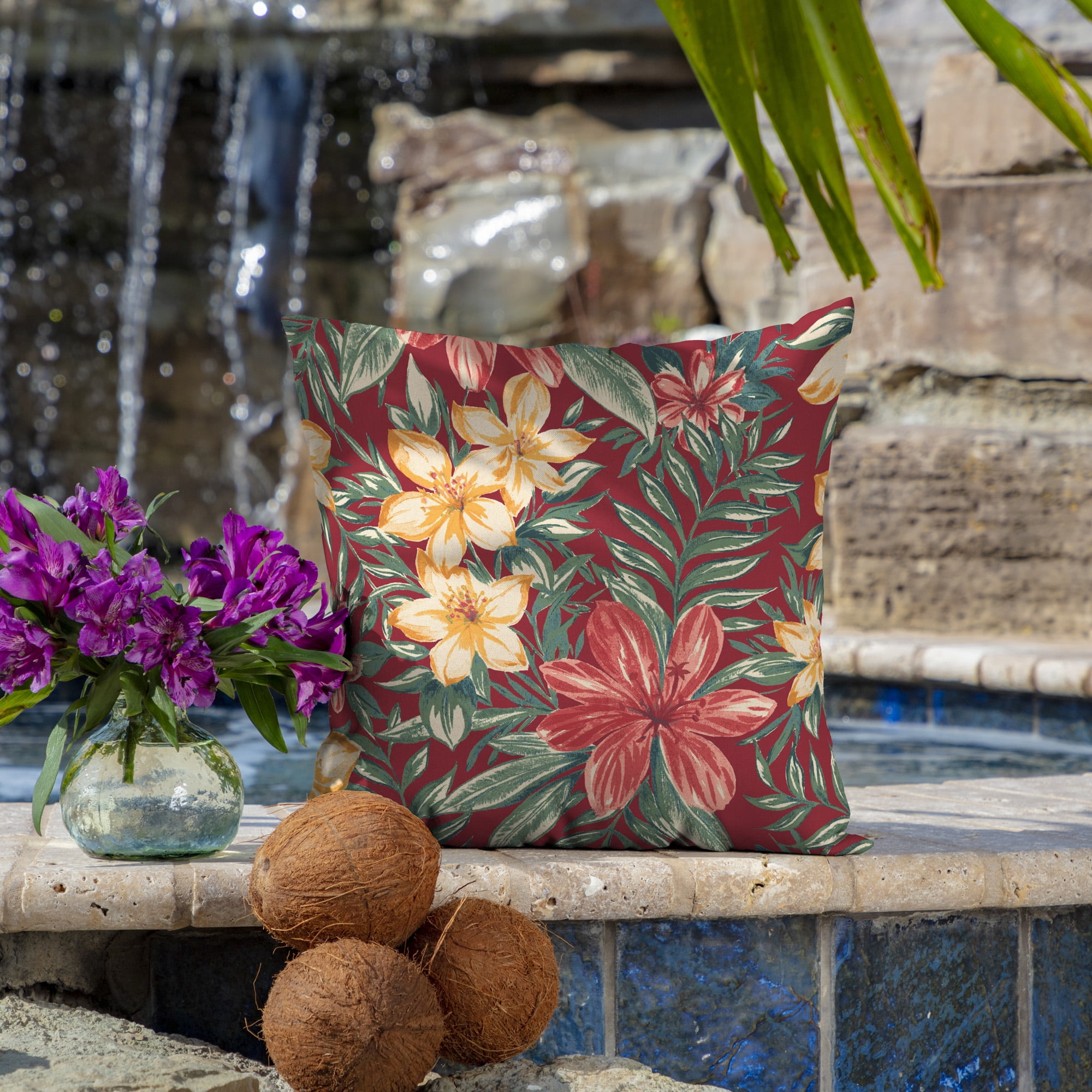 ARDEN Outdoor Toss Pillow (2 Pack) 16 x 16, Ruby Clarissa